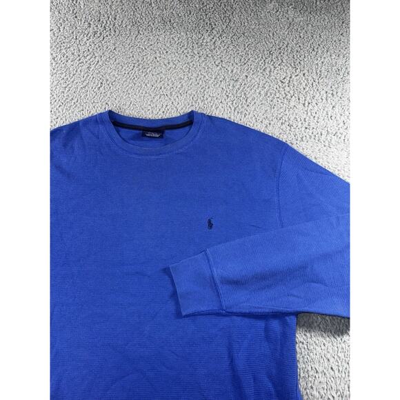 Polo Ralph Lauren Sleep Shirt Men XL Small Pony Waffle Knit Long Sleeve - Picture 1 of 7